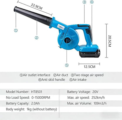 NEWONE Small Leaf Blower Cordless Compatible with Makita 18V Battery,157MPH/64CFM Lightweight Mini Hand Electric Leaf Vacuum for Lawn Care with Battery and Charger,2 Speed