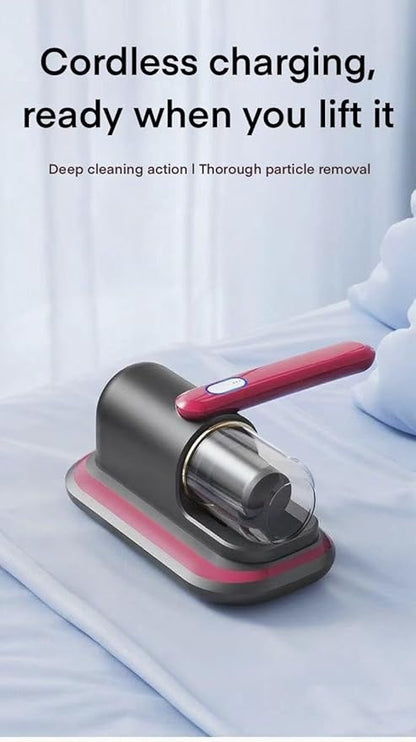 Mattress Fabric Cleaner - UV-C Light Refreshment & 8000Pa Cyclonic Suction, Quiet Cordless Handheld for Mattress, Sofa, Car