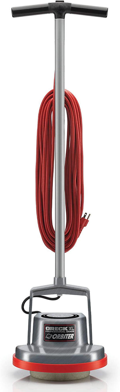 Oreck Commercial Orbiter Hard Floor Cleaner Machine, Multi-Purpose Floor Cleaning, Random Orbital Drive, Wide Cleaning Path, 50-Foot Long Cord, ORB550MC, Gray/Red