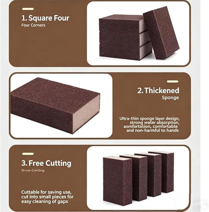 Magic Cleaning Sponge, Heavy Duty Nano Carbide Cleaning Sponge, Pot Scrubber Scouring Pad, Powerful Quickly Clean for Pots, Sink, Grill, Household, High-Density Emery Scrubber (10pcs)