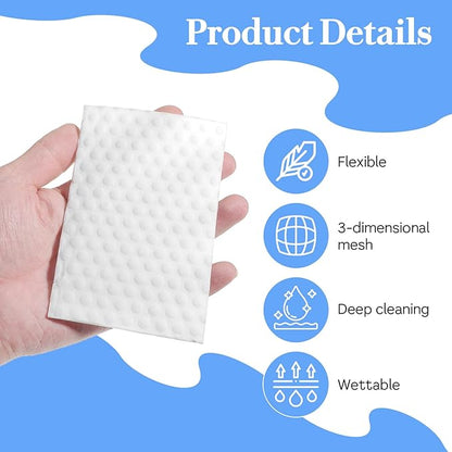 JIEYAO Magic Cleaning Sponge Eraser Sheet, 50 Pcs White Convex Point Melamine Sponge, Thin Nano Cleaner Pads Eraser Wipes Disposable Sponges Cleaner for Furniture Kitchenware Hard-to-Reach Places Shoe