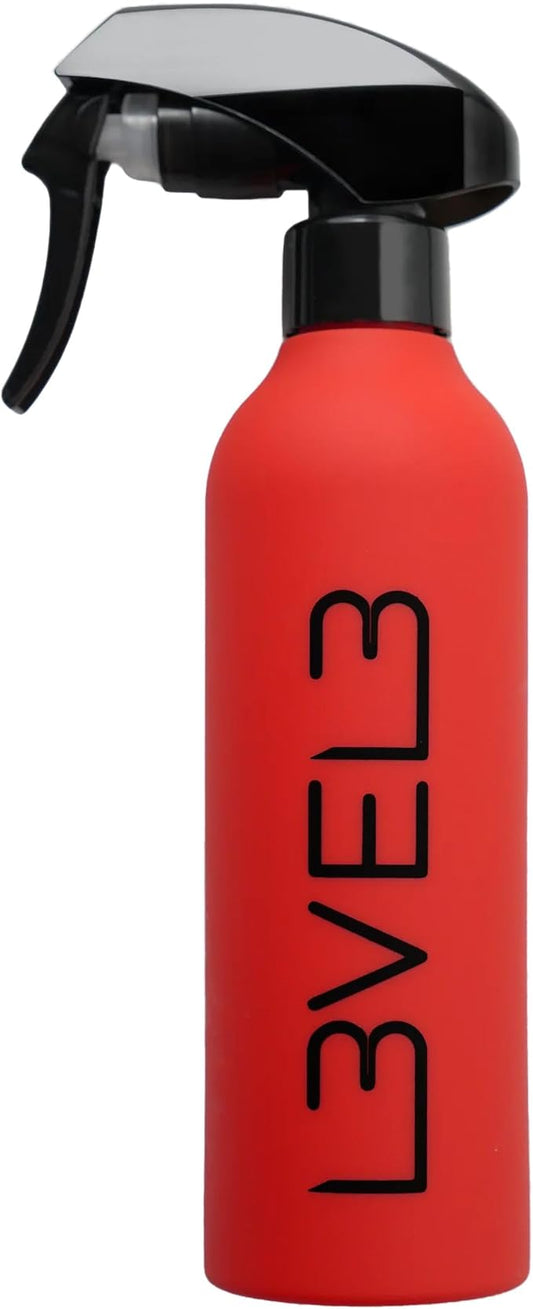 L3 Level 3 Rubberized Spray Bottle - Precise Action Mist Bottle for Effortless Hair Styling - Rubber Grip for Total Control