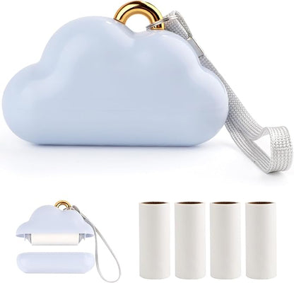 Cloud Mini Lint Roller Travel Size,Reusable Mini Travel Sticky Roller Include 4 Refillable Rollers,Portable Lint Roller Dog and Cat Pet Hair Remover for Clothes, Furniture(Blue)