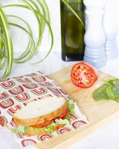 Ecologie Reusable Beeswax Sandwich Bag Prisma Reusable Food Storage Bags, 6.5 x L6.5, Set of 2