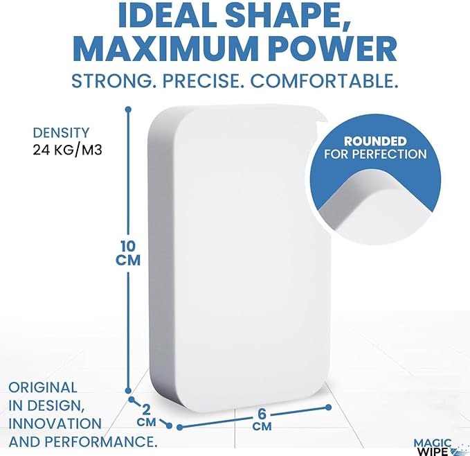 MagicWipe® Power Sponge – Magic Sponge Eraser (10 Pack) with High Density Melamine Foam for Heavy Duty, Multi-Surface Cleaning, Kitchen, Bathroom, Walls, Floors, Scuffs - No Chemicals