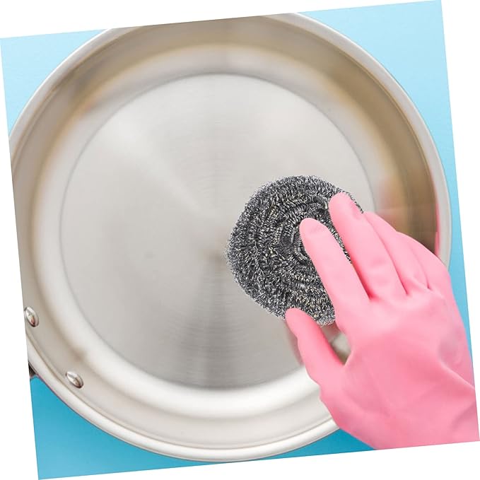 PRETYZOOM 6Pcs Pot Scrubbers Metal Scrubbers for Kitchen Cleaning Supplies Scouring Balls for Pots Pans Ovens and Grills