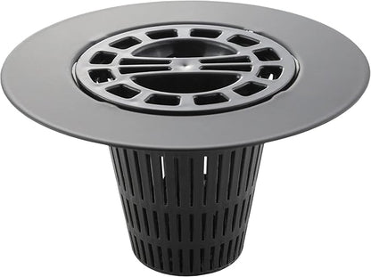 Danco Snap-in Shower Drain Cover with in-Drain Hair Catcher, 4-1/4" Round, Matte Black Strainer, (11086)