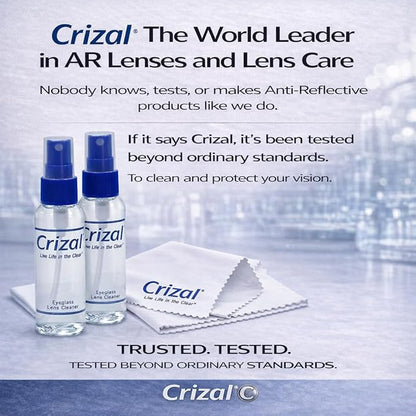 Crizal Microfiber Cleaning Cloths for Eyeglasses – Designed & Tested by CRIZAL® for AR-Coated Lenses – Safe Lens Cleaning Without Scratching-4 Pack