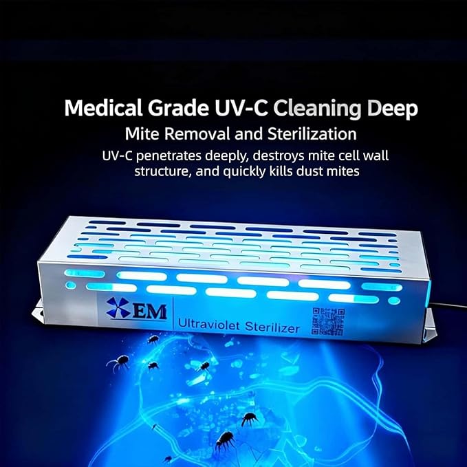 UV Light with Ozone,Wireless Remote Control & 3 Timer SettingsUV Lamp with 4 Quartz Tubes for 360° Coverage,Home Office Restaurant Hotel-Use When Unoccupied (US-007/12W-D)