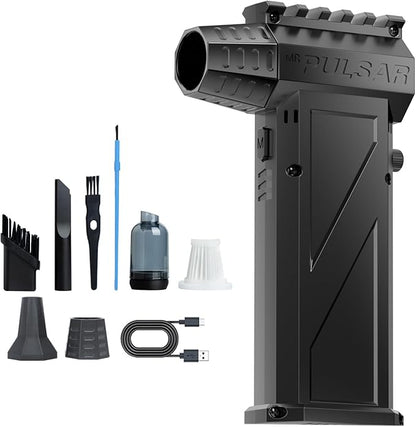Compressed Air Duster, 180000RPM Electric Car Vacuum Air Blower and Pump, Rechargeable Cordless Air Blower Desk Vacuum Cleaning Kit for Computer Keyboard Home Car Dust Removal