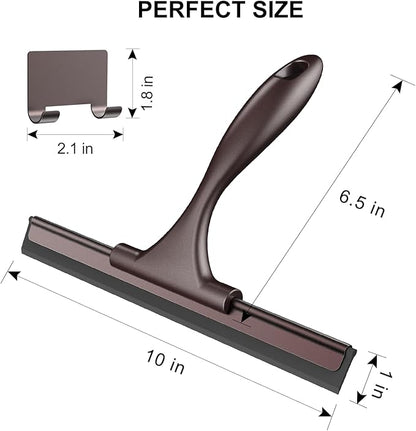 SetSail Squeegee for Shower Glass Door Stainless Steel Shower Squeegee for Glass Doors All-Purpose Window Squeegee for Car Windshield Cleaning 10 Inches