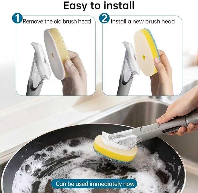 8 Packs Non Scratch Powerful Cleaning Sponge Refillsa - Compatible with Scrub Daddy Wand. (Blue)