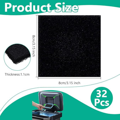 OLYCRAFT 32 Pack Trash Can Filter Odor Absorber Activated Carbon Filters 3.2 Inch Trash Odor Eliminator for Indoor Kitchen Bins Compost Bucket Recycling Bin Durable Polyester Air Freshener