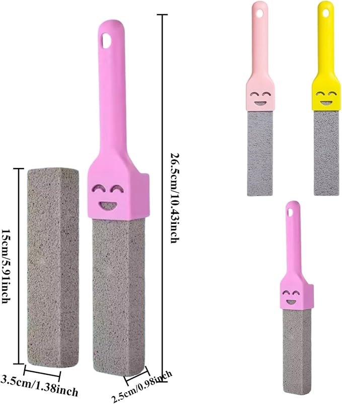 Pumice Cleaning Stick, Cleaning Brush for Cleaning Toilets, Scouring Stick for Bathroom and Kitchen Surfaces, Non-Scratch Cleaning Tool, 10.43"x1.38"x0.98" (Mix 3)