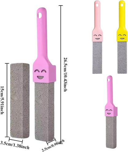 Pumice Cleaning Stick, Cleaning Brush for Cleaning Toilets, Scouring Stick for Bathroom and Kitchen Surfaces, Non-Scratch Cleaning Tool, 10.43"x1.38"x0.98" (Pink 2)