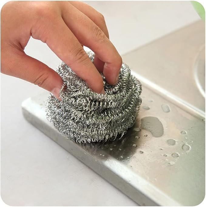 4 Pcs Stainless Steel Scourer Wire Dish Pot Kitchen Cleaning Ball Washing Dishes Scrubbers Pan Bowl Cleaner Kitchen Accessories Durability