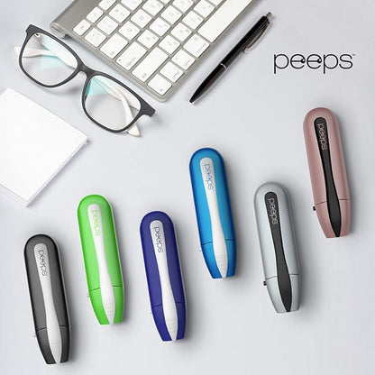 Peeps Glasses Cleaner - for Eyeglasses, Reading Glasses, and More - Lens Cleaner with Carbon Microfiber Tech-Injected Black-1 Count (Pack of 1)