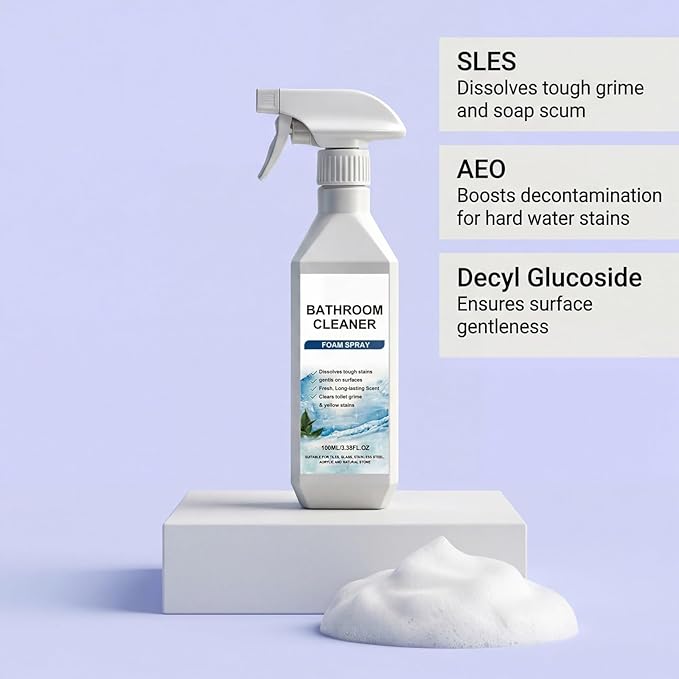 Scale Remover Bathroom Cleaner, Bathroom Descaler Foam Cleaner Spray, for Tiles, Glass, Stainless, Steel, Natural Stone (3Pcs)