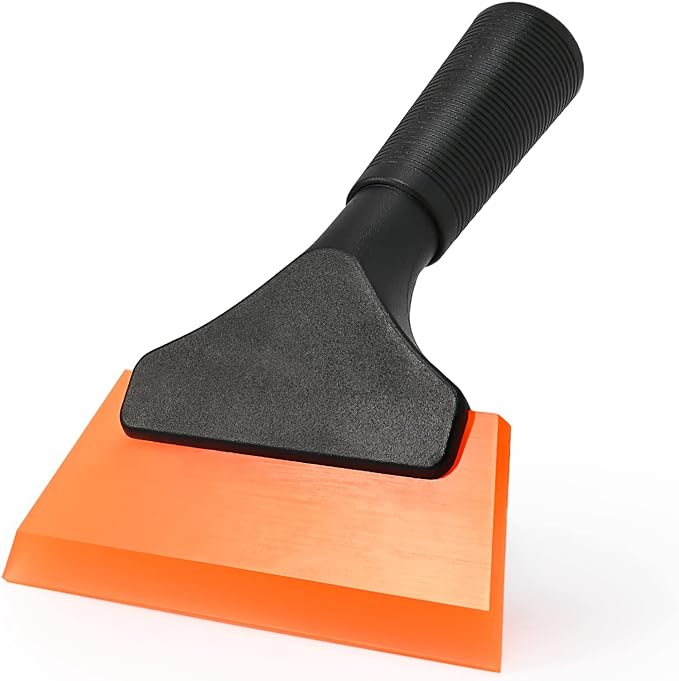 EHDIS Small Squeegee 5 inch Rubber Window Tint Windshield Scraper for Car,Glass, Mirror, Shower, Door,Bathroom Cleaning(Orange)