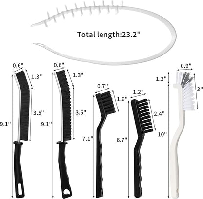 TUZAZO Washing Machine Cleaning Brush Kit, Front Load Washer Cleaner Tools Accessories with 1Pc Drum Laundry Brush and 5Pcs Crevice Cleaning Brushes for Tight Spaces and Washer Rubber Seal