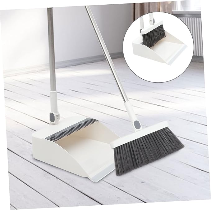 Dustpan and Broom Set Brush for Home Cleaning Long Handle Broom Kit Comfortable Sweep Decorative Brush