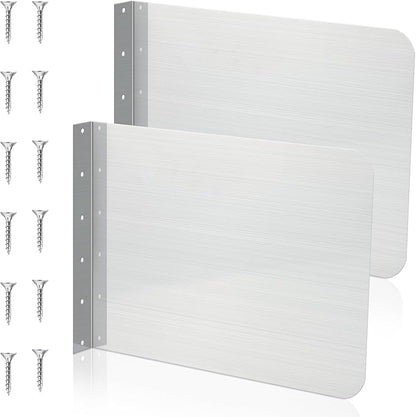 Therwen 2 Pcs Stainless Steel Side Splash Guard for Kitchen Sink 15 x 12 Inch Wall Mount Guard with Screws Commercial Restaurant Bar Hand Wash Sink and Compartment Prep Splash Protector Supply