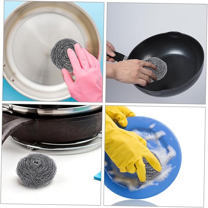 MAGICLULU 20pcs Scrubber for Pots and Pans Cleaning Balls for Ovens Grills and Kitchen Use Heavy Duty Metal Scrubbers for Efficient Cleaning