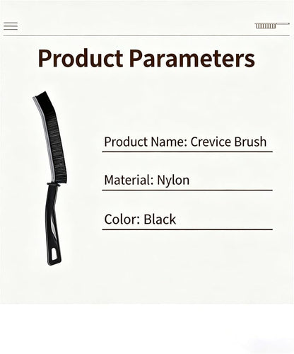 2 Pack Crevice Cleaning Brushes, Hard Bristle Gap Cleaner Brush for Bathroom, Kitchen, Window, Tile, Sink - Black & Milk(Two Black)