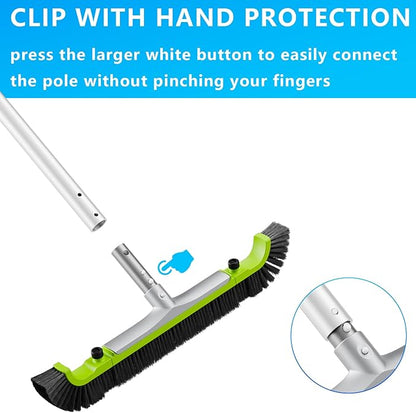 Sepetrel 20” Pool Brush Head for Cleaning Walls,Heavy Duty Inground/Above Ground Swimming Pool Scrub Brushes with Premium Strong Bristle & Reinforced Aluminium Back