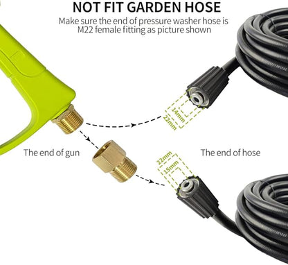 ESP Car Wash Foam Gun High Pressure Car Washer Household Water Gun Foam Generator Washing Blaster 5 Nozzle Tip M22 Adapter with 1 Liter Bottle Washing Mitts Towel