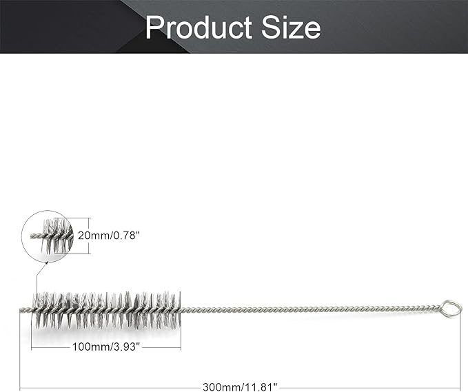 Utoolmart Steel Wire Cleaning Brush, Spiral Power Tube Brush, Steel Wire Tube Brush Cleaning Tool, Tube Bottle Brush, 1.0-inch Diameter 12-inch Length, 10pcs