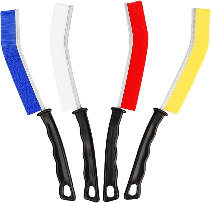 4 Pcs Crevice Cleaning Brush, New Multifunctional Gap Cleaning Toilet Brush Tool, Bathroom Gap Brush, Grout Cleaner Brush Hard Bristle Crevice Cleaning Brush