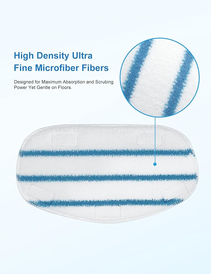 Steam Mop Pads Compatible with PurSteam ThermaPro 10-in-1 and ThermaPro 211 Steam Mop Cleaner Microfiber Pur steam Mop Replacement Pads Washable Reusable Steam Mop Pads for Steamer Floor Cleaning