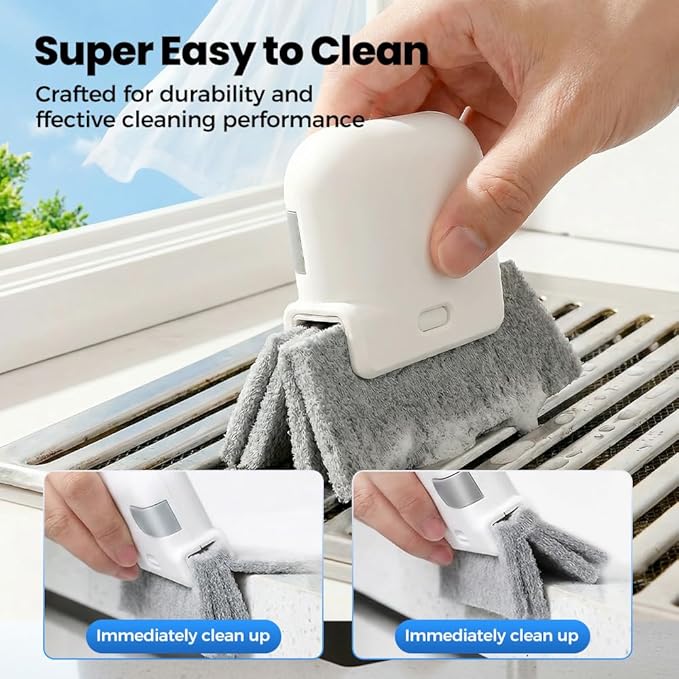 Magic Window Track Cleaner, 2026 Upgraded Handheld Cleaning Brush Set, for Window Slides Grooves, Tile Grout Lines, Shutter Slats, Car AC Vents & Narrow Gaps (Gray-3PCS)