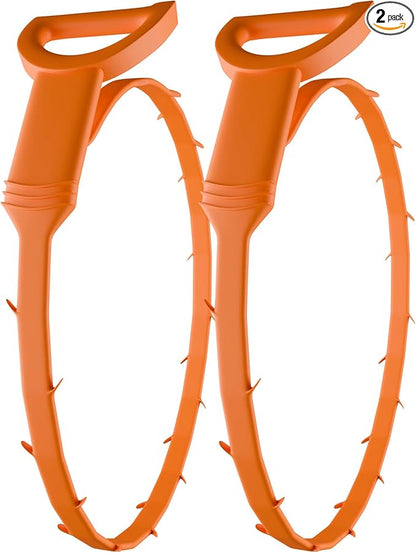 Gadgetime USA Drain Snake - Multi-Tooth Drain Clog Remover for Bathroom & Kitchen - Flexible Barbed Drain Cleaner Tool for Hair & Debris - Easy to Use Plumbing Snake Drain Auger, Bathtubs (Pack of 2)