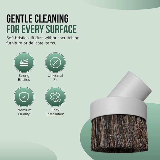 Selgo Universal Vacuum Cleaner Dusting Brush with Horse Hair Bristles, White (Dust Brush), Pack of 10