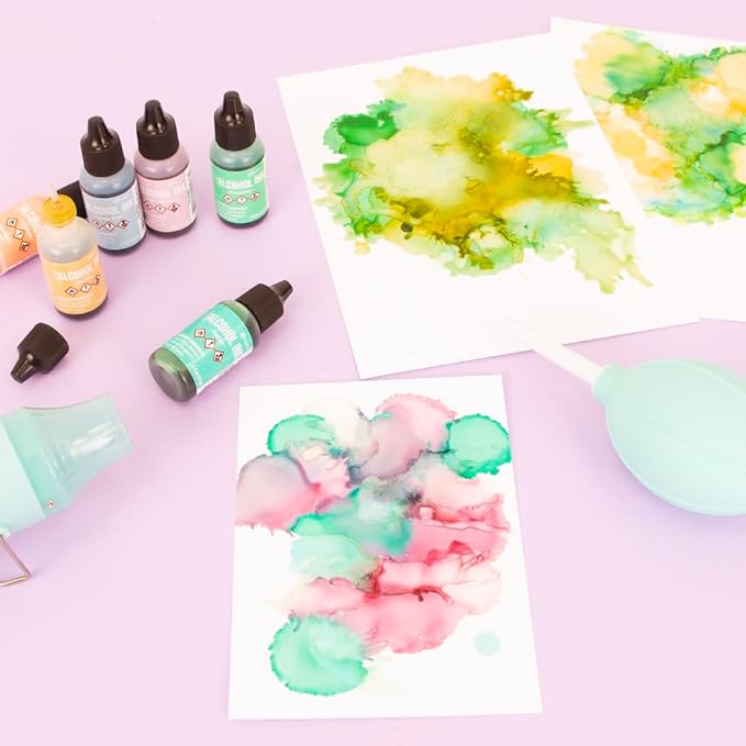 Craftelier - Alcohol Ink Blower | Manual Air Blower for Alcohol Ink & Card Making | Dust Cleaner for Cameras, Keyboards & Electronics | Non-Electric | Turquoise/White