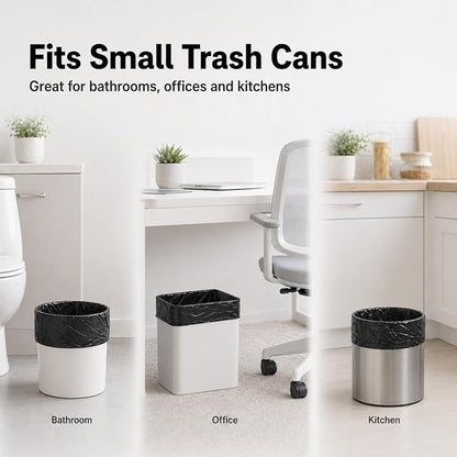 4 Gallon Small Trash Bags 105 Count Tear & Leak Resistant Small Garbage Bags For Bathroom White Trash Can Liners - 40% Thicker competitor brands roll bags