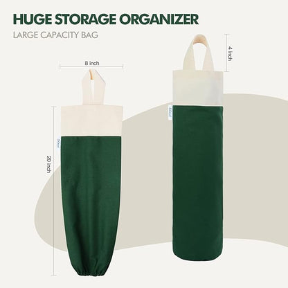 Plastic Bag Holder, Wall Mount Grocery Bag Holder for Plastic Bags Storage, Cotton Shopping Garbage Sack Organizer, Large Trash Bag Dispenser for Home Kitchen Decor