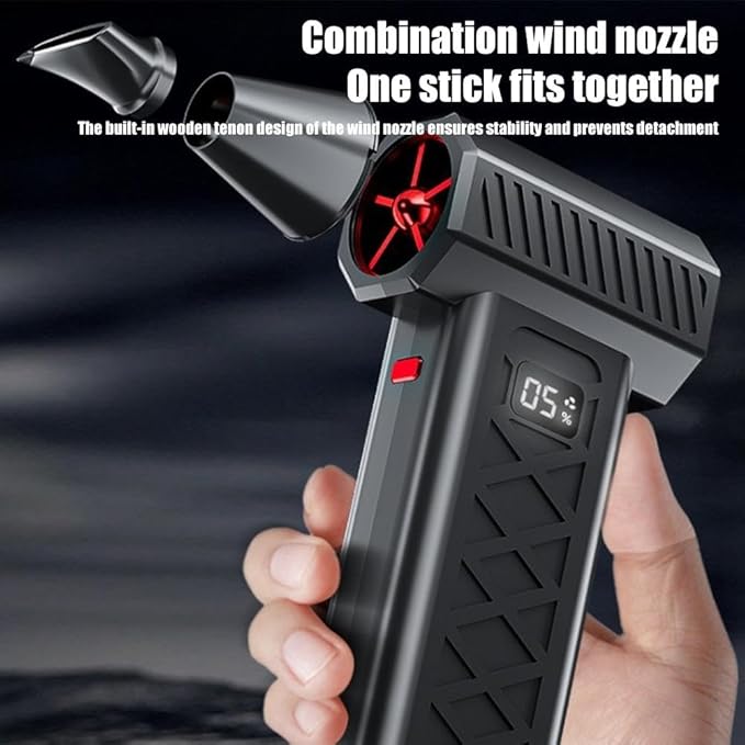Electric Air Duster, 130000RPM Cordless Air Duster, 6-Gear Adjustable Mini Blower with Fast Charging, Dust Blower for Computer Keyboard, Car, Home & Multi-Surface Cleaning (Red)