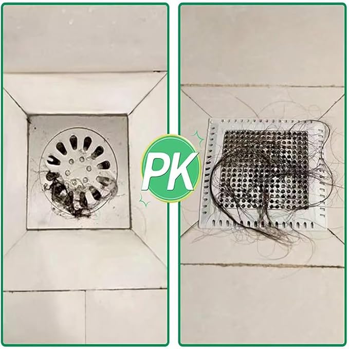 Hair Catcher/Drain Strainer/Shower Drain Cover for Bathroom Floor Drain, Stainless Steel and Silicone (2pack,4.9 inch) (Silver)