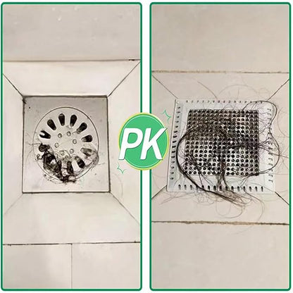 Hair Catcher/Drain Strainer/Shower Drain Cover for Bathroom Floor Drain, Stainless Steel and Silicone (2pack,4.9 inch) (Black)