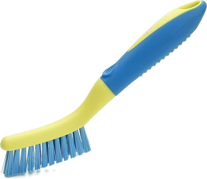 Scrub Brush Set for Bathroom Kitchen Bathtub Toilet Deep Cleaning Brush Tools All Purpose Cleaner Sponge Scrubbing Brushes with Ergonomic Handle, 4-Piece