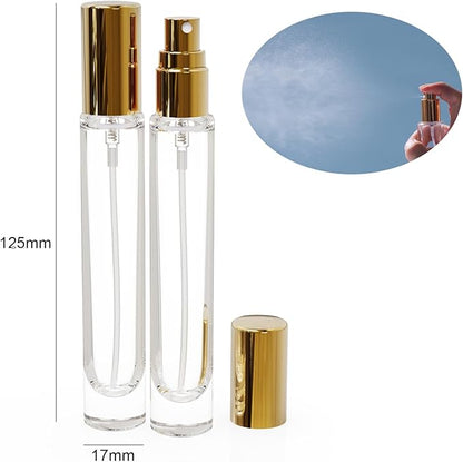 10ML 5Pack Glass Perfume Bottle Set, Mini Perfume Bottles Refillable With Dispenser Tools, Cologne Atomizer Empty, Pocket Spray Bottle for Travel and Sample Container