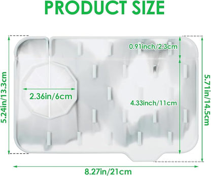Dimeho Sink Faucet Splash Guard Mat Silicone Soap Dish Pad Faucet Handle Drip Catch Sponge Holder Sink Protector Trays for Bathroom Kitchen Countertop Gadgets Accessories 8.3 x 5.7 Inch (Marble)