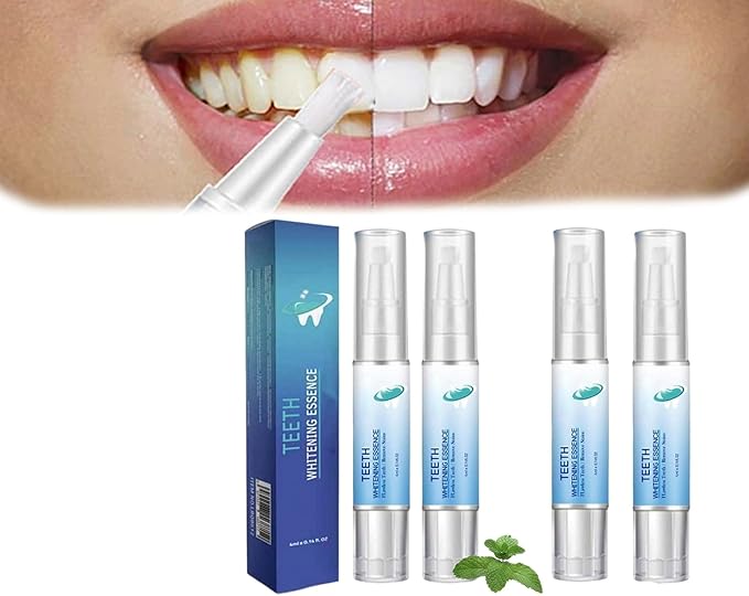 Extra Strength Instant Results Teeth Whitening Pen for Adults, Power Swabs for Teeth as Seen on TV, in Between Teeth Stain Remover, Teeth Whitening Pen for Pets, Freshens Breath (4)