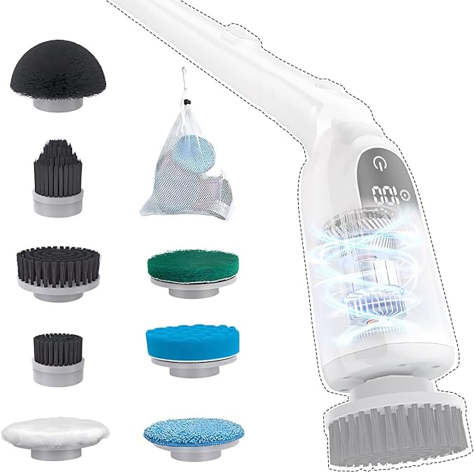 8 in 1 Electric Spin Scrubber Replacement Brush Head Set for Bathroom, Kitchen(Not Include Electric Spin Scrubber)