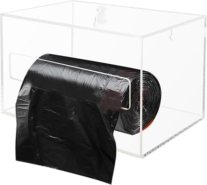 Trash Bag Organizer Dispenser, Acrylic Garbage Bag Holder Dispenser, Trash Bag Roll Box for Wall Mount, Clear