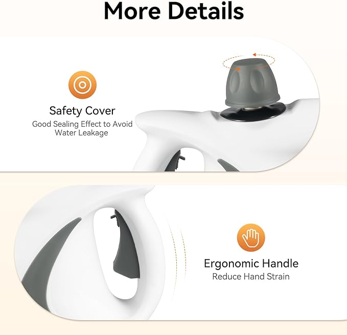 Handheld Steam Cleaner, 1050W Upgrade Steam Cleaner for Home Use, Powerful Natural Multi‑Surface Steam Cleaner, 239°F Steam, Runs 10–15 min, 11.8oz Tank for Car Tile Grout Couch Floor Bed Cleaning