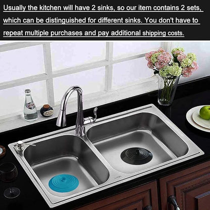 Seatery 2PCS Kitchen Sink Stoppers, Universal Drain Plug, 6.0 Inch Silicone Sink Drain Stopper, Sink Drain Cover, Sink Drain Plug, Sink Water Stopper, Bathtub Stopper